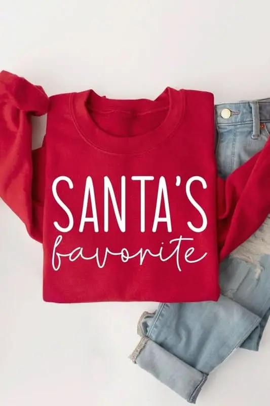 Santa's Favorite Graphic Fleece Sweatshirts - Love Salve